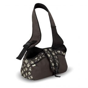 Draagtas voor honden Beverly Hills M, bruin met pootafdrukmotief, tot 8 kg