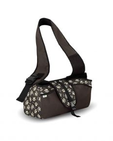 Draagtas voor honden Beverly Hills L, bruin met pootafdrukmotief, tot 10 kg