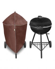 Beschermhoes voor tuinbarbecue XL, rond, bruin (70-85 x 78 cm)