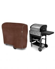 Beschermhoes voor tuinbarbecue L, ovaal, bruin (110 x 101-120 x 60 cm)