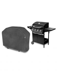 Beschermhoes voor tuinbarbecue L, trapeziumvormig, grafiet (105 x 131-140 x 50 cm)