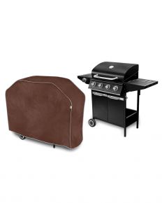 Beschermhoes voor tuinbarbecue XL, trapeziumvormig, bruin (105 x 141-150 x 50 cm)
