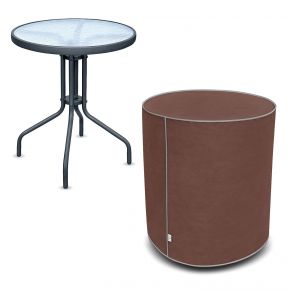Hoes voor ronde tuintafel S, bruin (70 x 60 cm)