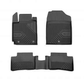 3D rubberen vloermatten No.77 voor Kia Picanto III hatchback, afstand tussen de aanslagen 29, 5cm vanaf 2017 (3 stukken)