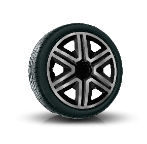 Wieldoppen ALFA ROMEO 15", ACTION DOUBLECOLOR GRAFIET-ZWART 4 stuks