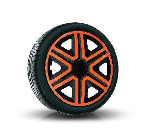 Wieldoppen ALFA ROMEO 15", ACTION DOUBLECOLOR ORANJE-ZWART 4 stuks