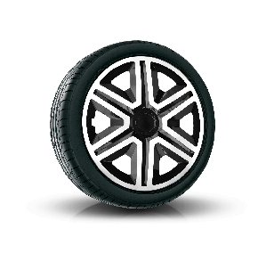 Wieldoppen ALFA ROMEO 15", ACTION DOUBLECOLOR WIT-ZWART 4 stuks