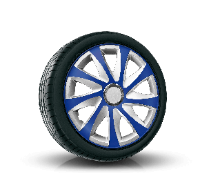 Wieldoppen voor MITSUBISHI 15", DRIFT EXTRA blue-silver  4 stuks