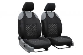 Universele stoffen autostoelhoezen MOTIVE geschikt voor Volkswagen Crafter, zwart met grijze stiksels, 2 stuks