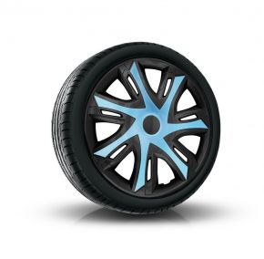Wieldoppen 16", N-POWER BICOLOR azuur-zwart  4 stuks