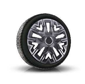 Wieldoppen 16", PERFECTO grafiet gelakt, 4 stuks