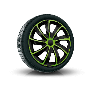 Wieldoppen ALFA ROMEO 15", QUAD BICOLOR groen 4 stuks