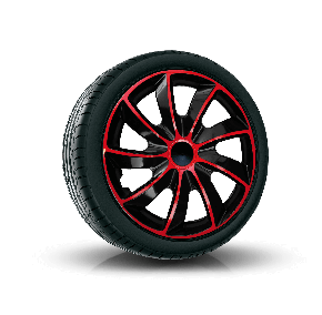 Wieldoppen ALFA ROMEO 15", QUAD BICOLOR rood 4 stuks