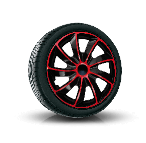 Wieldoppen CHEVROLET 14", QUAD BICOLOR rood 4 stuks