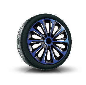 Wieldoppen TOYOTA 14", STRONG DUOCOLOR BLAUW-ZWART  4 stuks