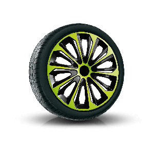 Wieldoppen ALFA ROMEO 15", STRONG DUOCOLOR groen-zwart 4 stuks