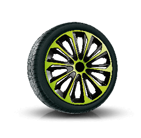 Wieldoppen TOYOTA 15", STRONG DUOCOLOR groen-zwart 4 stuks