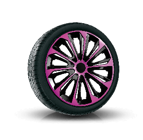 Wieldoppen ALFA ROMEO 15", STRONG DUOCOLOR RUŽOVO-ČIERNE 4 stuks
