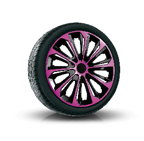 Wieldoppen VOLVO 14", STRONG DUOCOLOR ROZE-ZWART 4 stuks