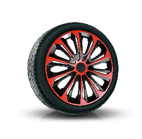 Wieldoppen ALFA ROMEO 15", STRONG DUOCOLOR Rood-Zwart 4 stuks