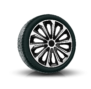 Wieldoppen ALFA ROMEO 15", STRONG DUOCOLOR zwart en wit 4 stuks