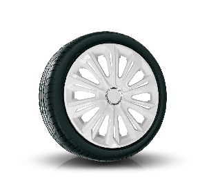 Wieldoppen FIAT BLUE 14", STRONG WIT GELAKT 4 stuks