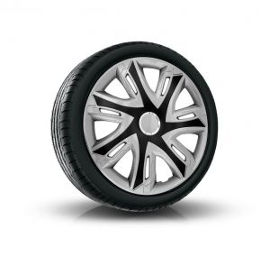 Wieldoppen voor DACIA 15", SUPERNOVA BICOLOR zilver-zwart  4 stuks