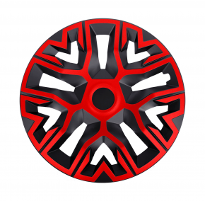Wieldoppen voor MAZDA 16", THE BEST rood-zwart, 4 stuks